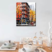 Peinture à l'huile numérique moderne STAR T Paysage de New York 40x50cm Peinte à la main DIY Peinture acrylique sur toile Imperméable Écologique