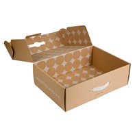 Boîtes en carton ondulé personnalisées avec poignée, forte capacité de charge, protection pour l'emballage de chaussures et de vêtements