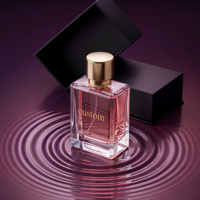Flacon de parfum vide carré élégant haut de gamme en or rose 30ml/50ml/100ml, portable, impression de logo personnalisée