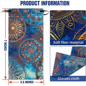 Pg6 Estuche clásico de microfibra para gafas, paño de limpieza con estampado de noche estrellada, suave, rectangular, de 3-5,9 pulgadas, accesorio para gafas unisex para adultos - Product Image 2