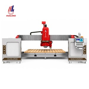 Scie à pont CNC 5 axes Hualong Esa italienne pour la découpe de dalles de granit avec guide linéaire Hiwin et nesting automatique - Product Image 1