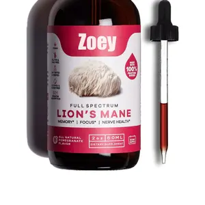 Lions Mane Mushroom Immune Defense Pomegranate Liquid Drops Antioxidants to Fight Free Radicals Sublingual