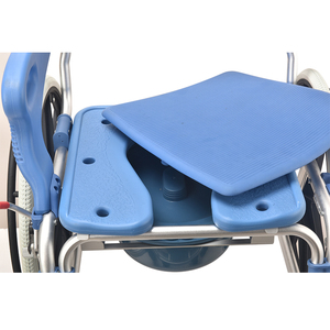 Sedia da Doccia Medica 3 in 1 in Alluminio, Sedia da Toilette Imbottita <span class=keywords><strong>con</strong></span> Ruote, <span class=keywords><strong>Sedie</strong></span> Comode Pieghevoli per Anziani - Product Image 5