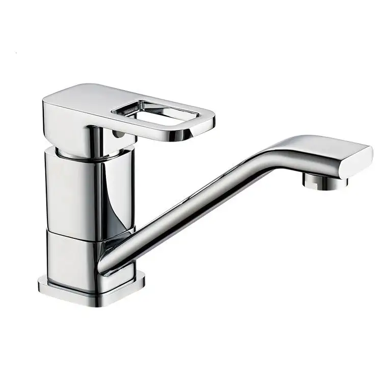 Chrome Plated Polished Single Handle Deck Mounted 35mm Ceramic Cartridge Water Faucet Kitchen Faucet Mixer