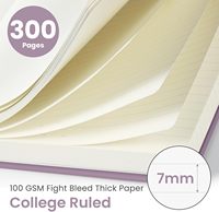 Carnet à couverture rigide personnalisable en taille et couleur, avec 300 pages de papier épais ligné pour le travail et l'éducation