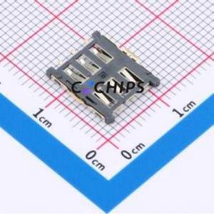 CSIM-H135-TL6P SIM Card Connector SMD Connector Plug-In Type Nano SIM Card Card Holder 1.35mm - Product Image 2