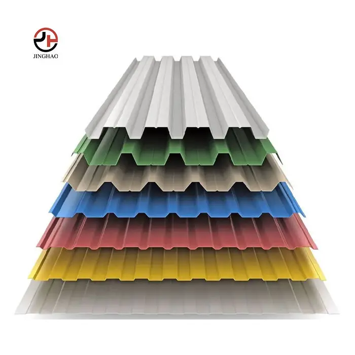 Building Material Sheet Plates G350 G450 G550 Gi Gl Ppgi Ppgl Color Coated Corrugated Trapezoidal Roofing Steel Steel Price JIS