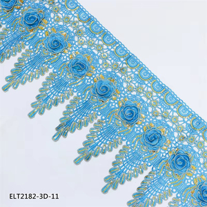 Bán Buôn Thân Thiện Với Môi Shinny Sequins 3D Hoa Thêu Ren Trims Tùy Chỉnh 15-35Cm Phong Cách Dân tộc Quần Áo Phụ Kiện - Product Image 1