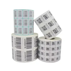 Logo Printed Custom Variable Data Printing Serial Number Barcode Label Stickers Random Security Number Qr Bar Code Sticker Roll