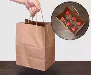 Sac en papier kraft jetable imprimé sur mesure SenAng07 avec votre propre logo, sac en papier alimentaire - Product Image 2