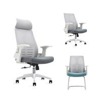Chaise de bureau pivotante ergonomique moderne en tissu avec dossier haut et accoudoirs pour usage scolaire, ensemble bureau et chaise
