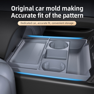 Boîte de rangement inférieure centrale pour voiture Xiaopeng G6, organisateur en silicone, 4 à 7 compartiments, style moderne, couleur originale - Product Image 3