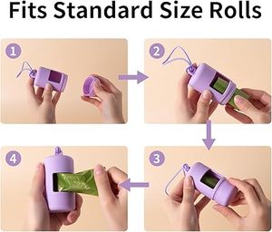 Huamaohengchun - Dispensador de Bolsas para Excrementos de Perro para Correa, Dispensador Portátil de Plástico Ligero con Lazo Elástico, Bolsa Resistente para Desechos de Mascotas - Product Image 3