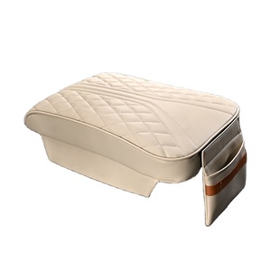 AnjunyCoussin de boîte d'<span class=keywords><strong>accoudoir</strong></span> épaissi avec poche de rangement Boîte d'<span class=keywords><strong>accoudoir</strong></span> centrale universelle housse de protection d'oreiller de voiture mémoire coton - Product Image 2