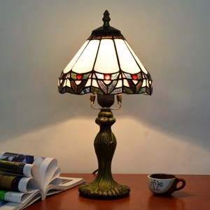 Tiffani Style Small Table <strong>Lamp</strong> Nordic Hotel Bar Bedroom Bedside Flexible AC <strong>Stained</strong> <strong>Glass</strong> <strong>Shades</strong> E26 Eco-Friendly Desk Lights - Product Image 1