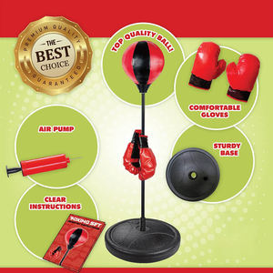 Huiye enfants boxe vitesse jouets balle pour garçon Sport jeu hauteur réglable ensemble de boxe sac de boxe avec fond rond - Product Image 3