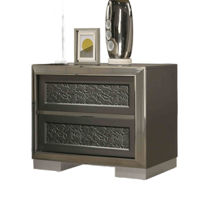 Luxury Contemporary Wood Gold Capped 2-Drawer Apartment Bedroom Nightstand Coffee TV <b>Bedside</b> Table Furniture - Product Image 2