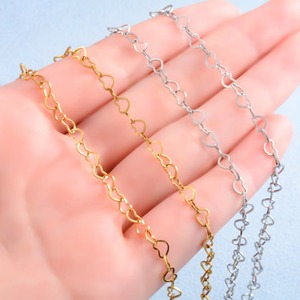 Collier ras du cou chic fait main en acier inoxydable avec chaîne à maillons en forme de cœur ajouré pour femmes et hommes, accessoires de fabrication de bijoux - Product Image 4