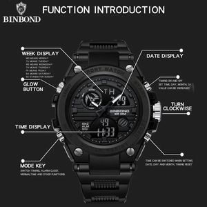 Reloj Binbond 885 B885 de Lujo para Hombre, Marca de Primera Calidad, Luminoso, Resistente al Agua, Correa de Silicona, Reloj de Cuarzo para Negocios, Reloj de Pulsera para Hombre - Product Image 3