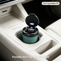 Cendrier de voiture compact JIJU NOUVEAU 2026 7,7*7cm avec lumière LED nocturne – Gardez votre voiture propre – Accessoires pour fumeurs