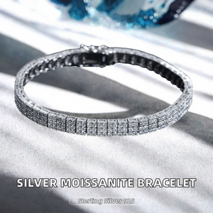 สร้อยข้อมือเทนนิสเงินแท้ S925 ประดับเพชรโมอิสซาไนต์ทรงบริลเลียนต์ขนาด 2 มม. ชุบโรเดียม สไตล์ฮิปฮอปสำหรับเด็ก ได้รับการรับรอง GRA ระดับไฮเอนด์ - Product Image 2