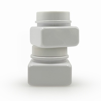 Bouteille en plastique PET carrée blanche personnalisable de 80 ml pour crème pour le visage, crème pour les yeux, crème pour les mains, pommade, masque capillaire, crème pour le corps, produit crème