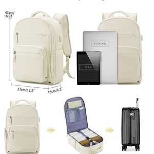 Women's <b>Backpack</b> Softback 14.9 In With Usb <b>Waterproof</b> Lightweight Travel Business <b>School</b> Casual Fashionable - Product Image 3