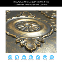Carreaux de plafond en PVC ignifugé à l'eau panneau décoratif intérieur forme carrée or antique japonais PL29 pour la décoration intérieure d'hôtel