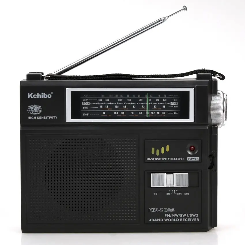 Rádio fm/mw/sw kchibo com entrada, headset, 2020