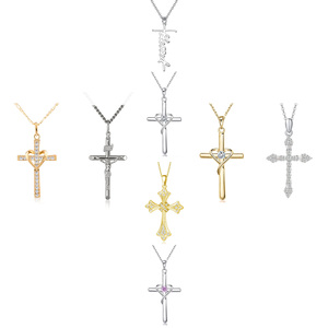 <span class=keywords><strong>Collier</strong></span> en acier inoxydable 18K, pour Couple avec nom <span class=keywords><strong>personnalisé</strong></span>, femmes et hommes, bijoux, croix en or, argent, cristal - Product Image 1