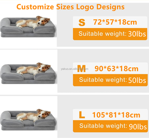 Egg Crate Foam Cama ortopédica para perros Sofá cama lavable para mascotas con interior impermeable - Product Image 2