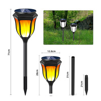 Torche solaire imperméable à 96 Led, décoration extérieure, lumière de flamme vacillante, torche solaire pour chemin de jardin