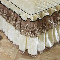 Sprei Kasur Elastis 400TC Beludru Lembut Bordir Jacquard Motif Bunga Gaya Eropa