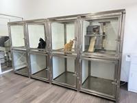 Fabricant en gros de grandes cages pour chats, cage à animaux de luxe à deux étages, cage en acier inoxydable, cage pour animaux de compagnie en métal, plateau en plastique