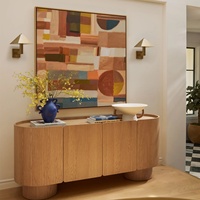 Buffet d'appoint en bois courbé de style nordique français, console de rangement pour salon et salle à manger