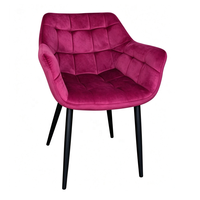 Chaise de salle à manger en velours rembourrée avec coutures quadrillées pour salle à manger, café, hôtel (vente en gros)