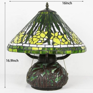 Lampes de bureau sur mesure LongHuiJing, style Tiffany, abat-jour en verre teinté en bambou, lampe de table pour la décoration d'hôtel - Product Image 6