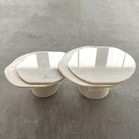 Ensemble de table basse de luxe pour salon en travertin et onyx blanc, onyx blanc avec insert en travertin rouge, décoration de meubles en pierre