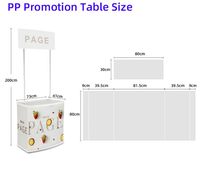 Support d'affichage portable pliable en plastique durable avec barre de support en métal et logo personnalisé pour les tables de promotion publicitaire
