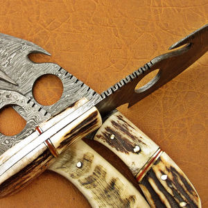 Cuchillo de Caza de Acero de Damasco Forjado a Mano con Mango de Madera, Cuchillo de Caza de Acero de Damasco Hecho a Mano de Primera Calidad - Product Image 5