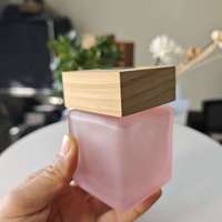 Diffuseur d'arômes haut de gamme, bouteille de 500 ml, forme cube, aromathérapie à domicile, flacon en verre pour parfum, désodorisant avec bouchon en bois