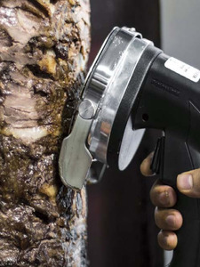 Trancheuse électrique à kebab 80W, coupe-döner shawarma gyro avec 2 lames en acier inoxydable 304, épaisseur réglable de 0 à 8 mm - Product Image 4