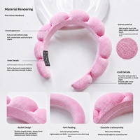 Headband Oval Beludru Wanita High-End Mewah Ringan Mahkota Tinggi Anti-Selip untuk Mencuci Muka Gaya Korea Musim Gugur Musim Dingin Cloud