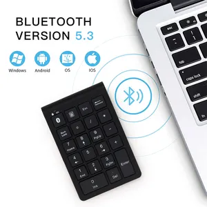 Kustom bluetooth diam numpad nirkabel 22 tombol angka keypad keypad untuk macbook laptop desktop pc komputer surfacer