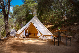 Tentes cloche <span class=keywords><strong>de</strong></span> camping pour les vacances en famille, hôtel <span class=keywords><strong>de</strong></span> camping, tente <span class=keywords><strong>de</strong></span> camping 3m 4m 5m 6m, toile <span class=keywords><strong>de</strong></span> coton imperméable pour l'extérieur, en vente - Product Image 2