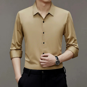 OEM /ODM Camisas-<span class=keywords><strong>juveniles</strong></span>-para-hombr, camisa de vestir sin arrugas para hombre, camisa de vestir para hombre, puño francés 2024, estilo de oficina elegante para hombre - Product Image 4