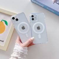 Casing Transparan Magnetik Pelindung Kamera Anti Benturan untuk iPhone Air 18 17 16 15 14 13 12 11 Pro Max