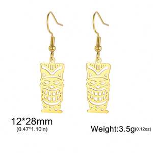 Pendientes Colgantes Retro Myshape con Tótem <span class=keywords><strong>Tiki</strong></span>, Cultura Tribal, Máscara de Pueblos Indígenas, Amuleto de Protección, Joyería de Acero Inoxidable - Product Image 6