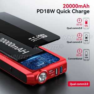 อุปกรณ์ช่วยสตาร์ทรถยนต์ Audew 20000mAh แบตเตอรี่สำรองฉุกเฉิน ชาร์จเร็ว พร้อมหน้าจอ LCD แสดงพลังงาน - Product Image 3
