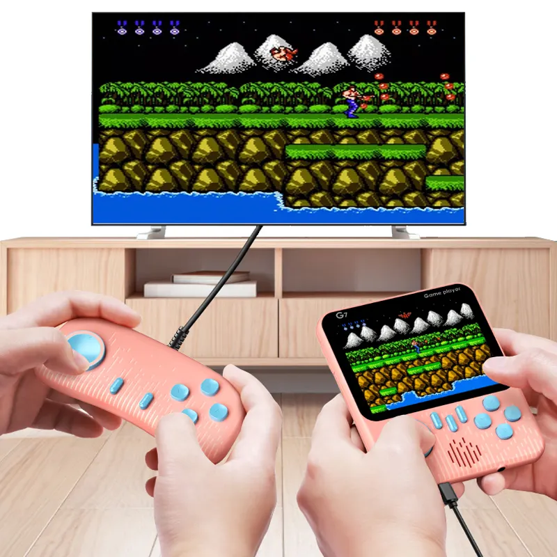 Best Christmas Gift Mini Retro Handheld Video Game Console Built-in 666 Games with Two Controllers 3.5 Inch HD LCD Screen